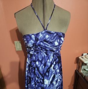 Donna Morgan Womens Purple and white Maxi Dress Halter Size 2
